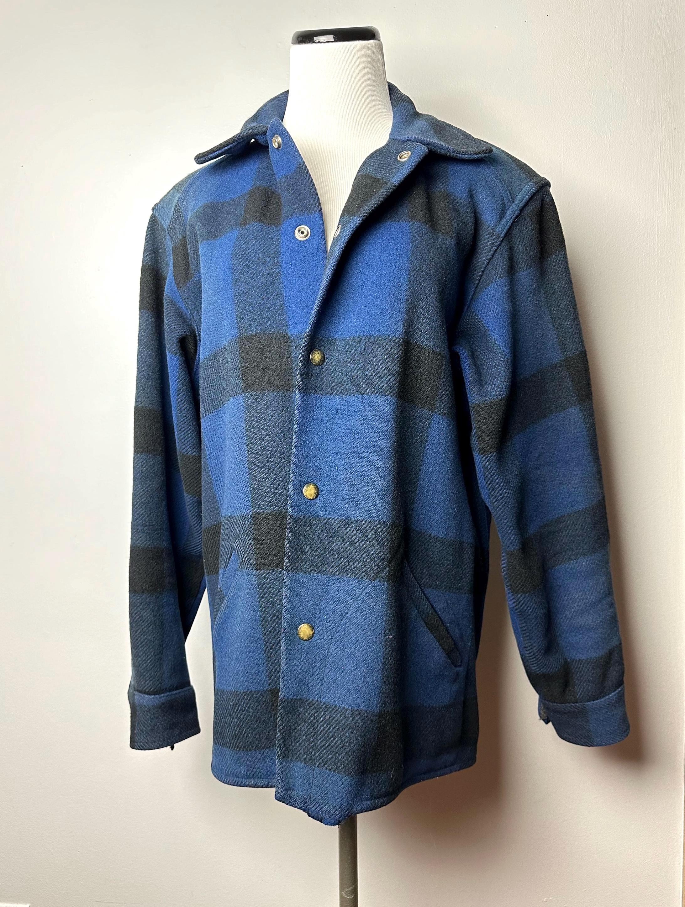 60s Checkered Wool Jacket - Etsy