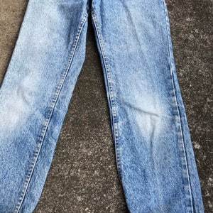 80s Womens Lee Jeans vintage high waisted denim distressed original faded blue rugged 100% cotton XXSM size or juniors image 6