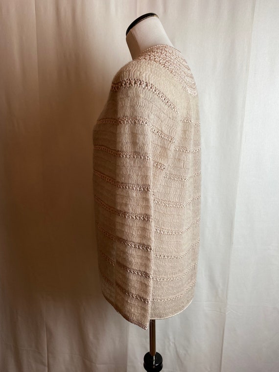 60’s Lacy fuzzy vintage mohair cardigan sweater c… - image 5