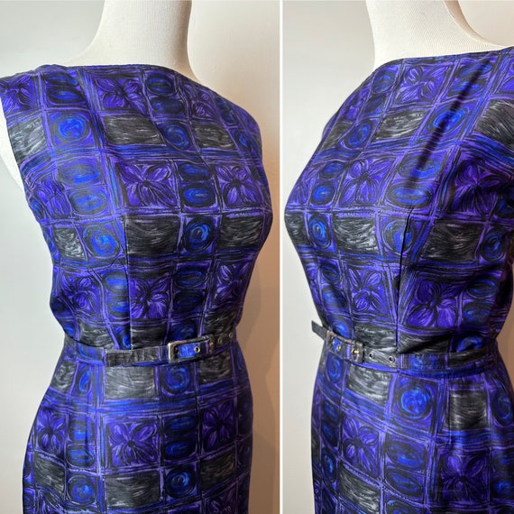 Vintage purple silk dress & matching jacket belt~… - image 3