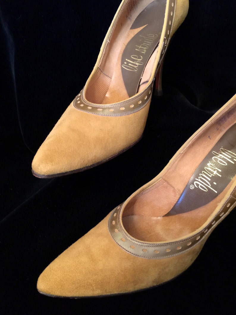 mustard colored high heels