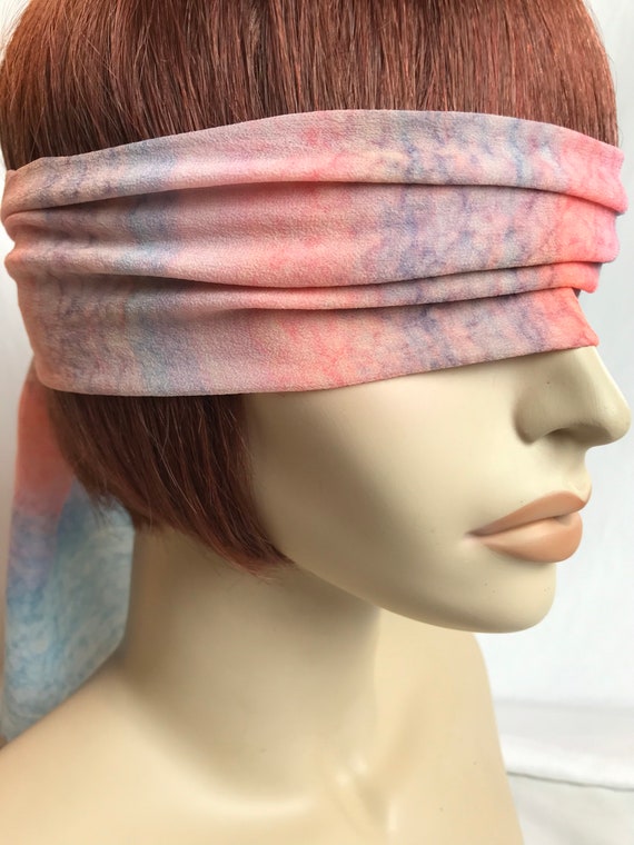 Vintage silk scarf~ ombré pastel cotton candy she… - image 10