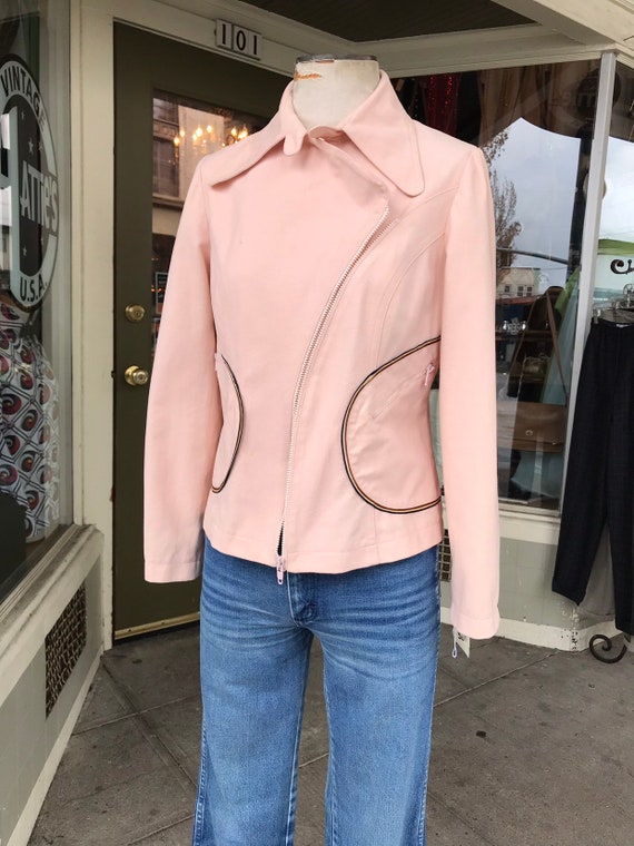 70’s hipster Pink Motorcycle jacket~ Roncelli 19