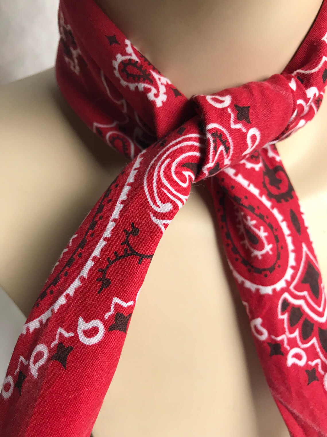 70s 80s bandana 100 cotton red black scarf head hair Etsy