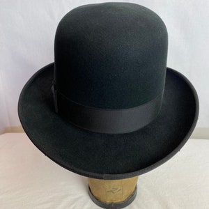 Resistol Mens black western hat Vintage 60s 70s western self conforming unblocked beaver felt hat Mens Homberg style bowler fedora image 7