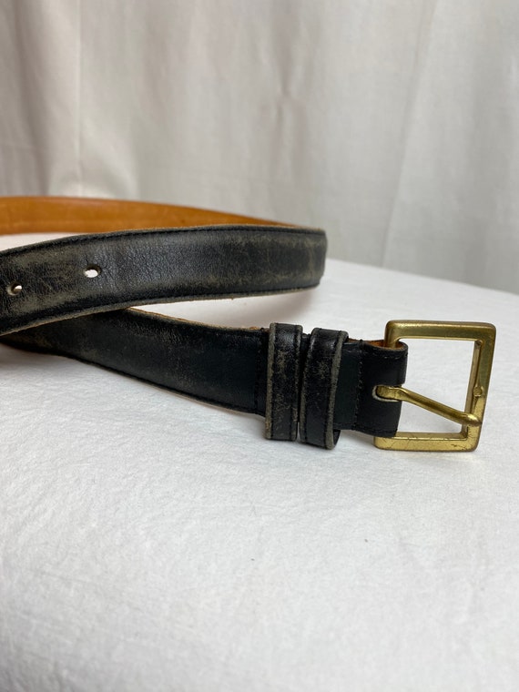 90’s black leather Coach belt~ slim skinny trouse… - image 4