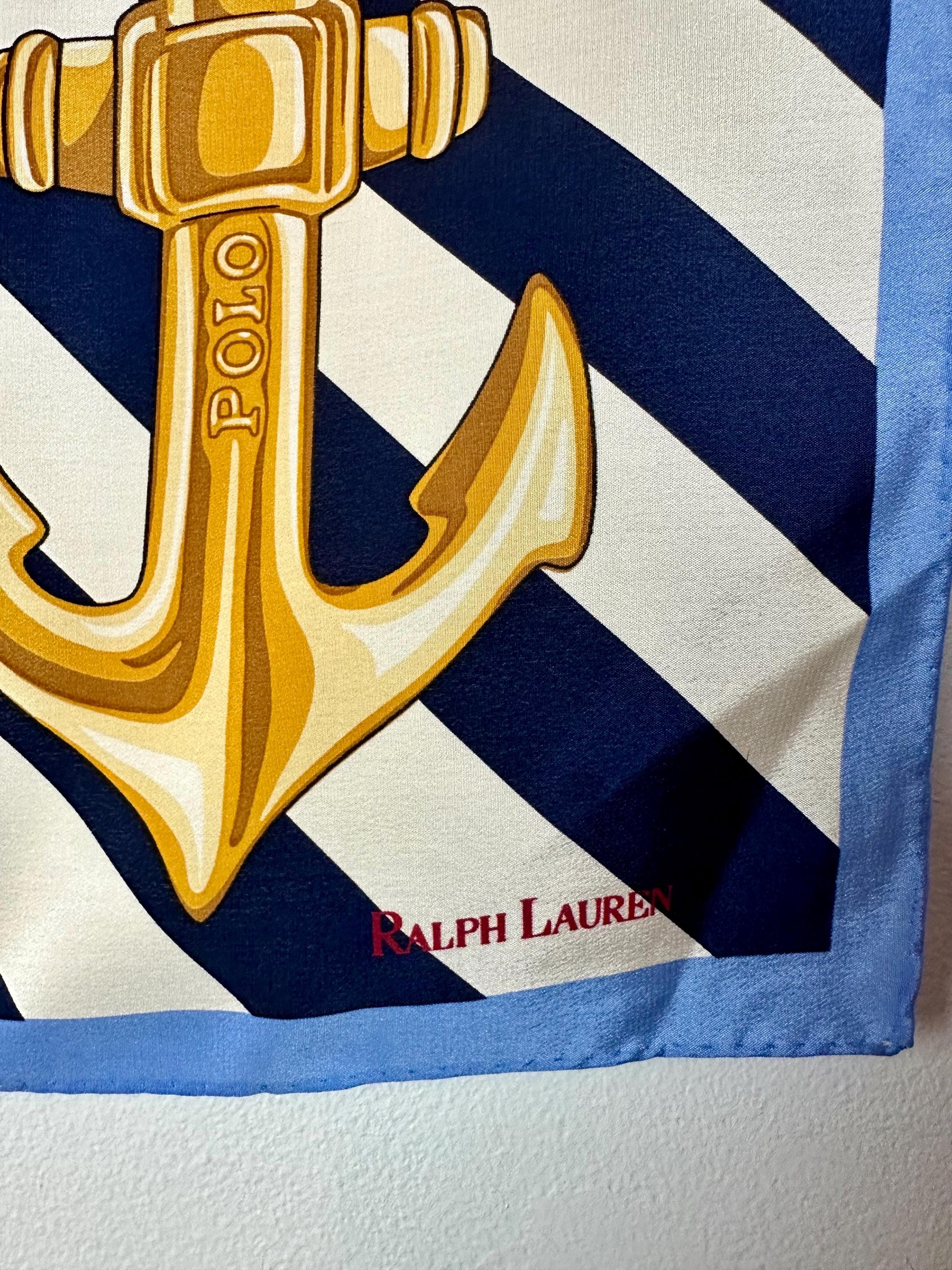 Vintage Ralph Lauren Silk Scarf: Nautical Striped Neckerchief - Etsy