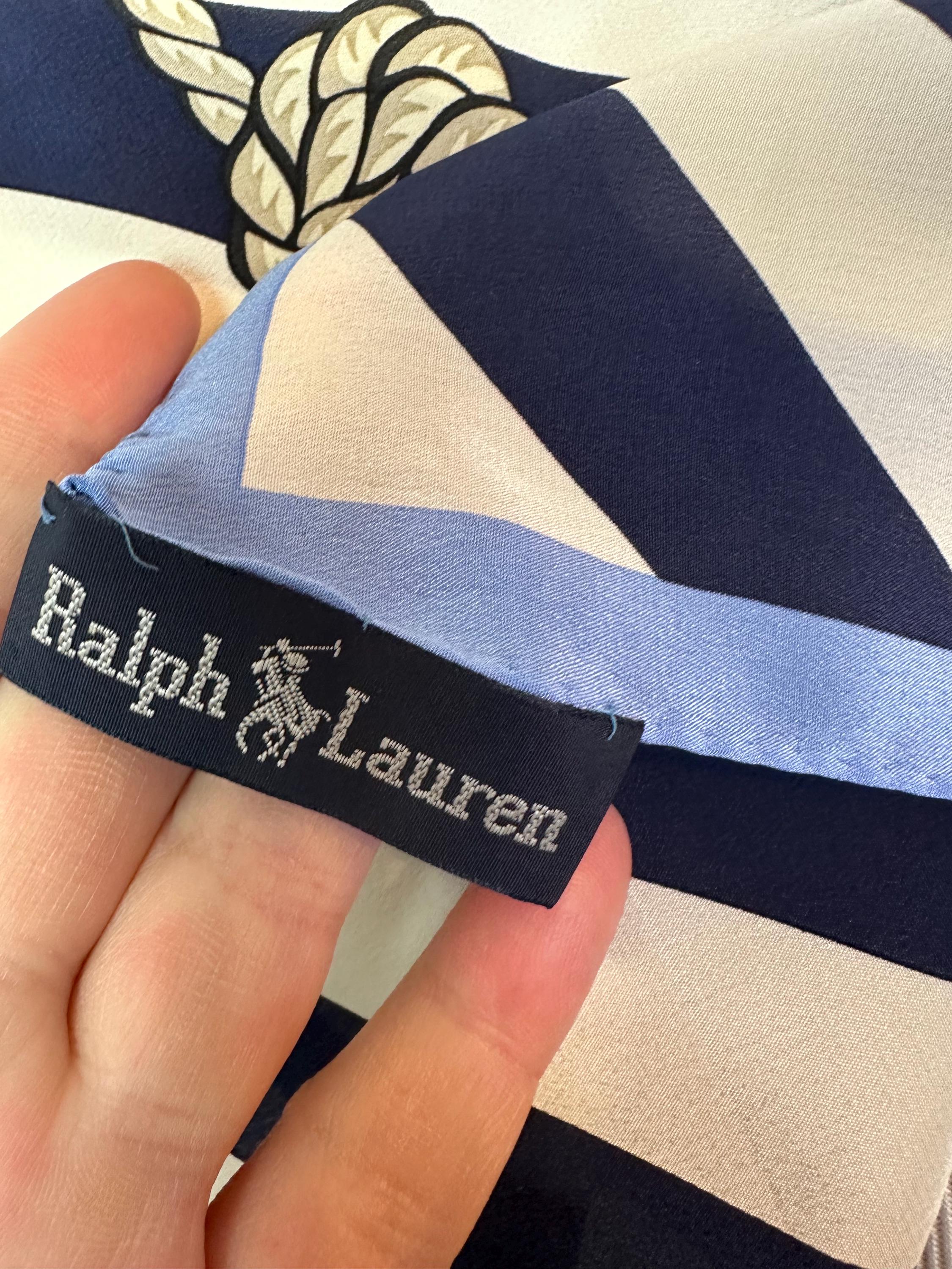 Vintage Ralph Lauren Silk Scarf: Nautical Striped Neckerchief - Etsy