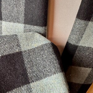 Pendleton Wool Scarf: Teal Blue & Black Buffalo Plaid, Extra Long