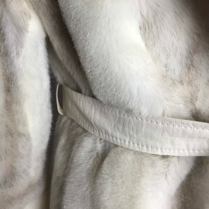 70s beautiful white faux fur princess coat belted waist exaggerated belled sleeves gorgeous lush furry fake glamorous vintage size M image 5