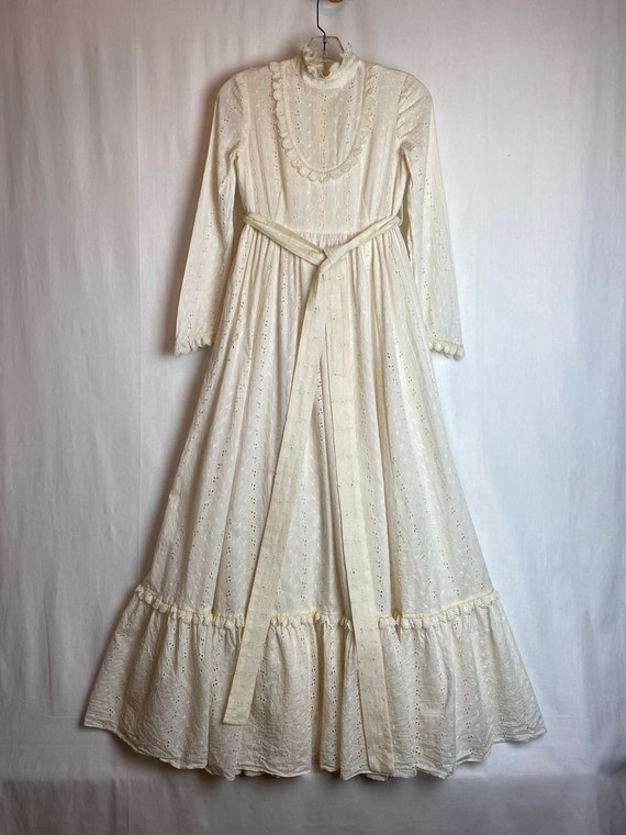 70’s boho wedding gown cotton lace Gunne sax styl… - image 4