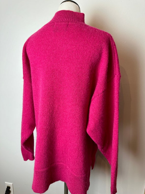 Vintage pink 100% wool sweater~ 1980’s-90’s turtl… - image 8