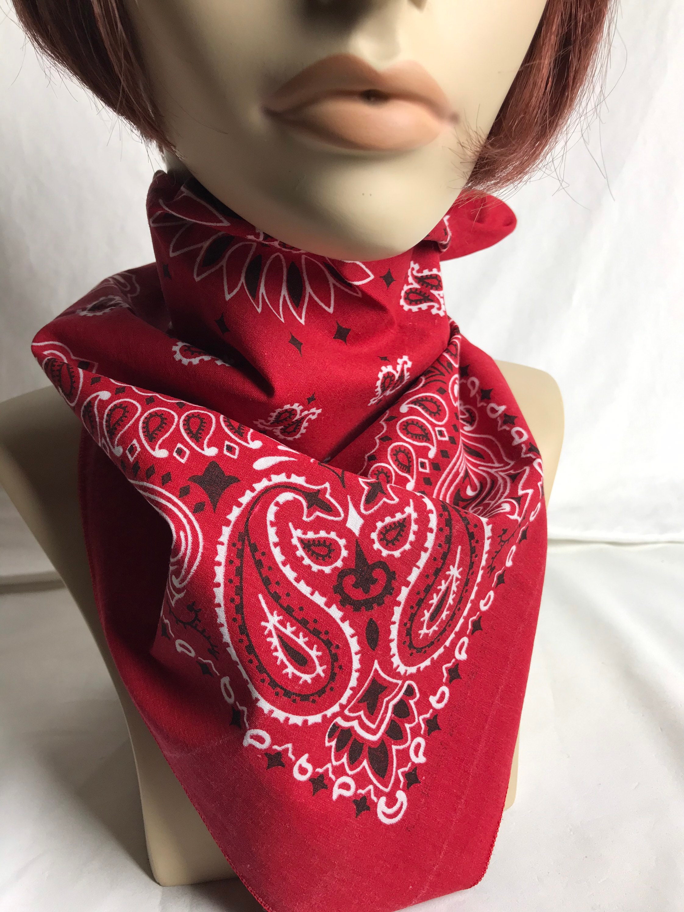 URSKYTOUS 2 pezzi 100% cotone paisley bandane, rosso Italia