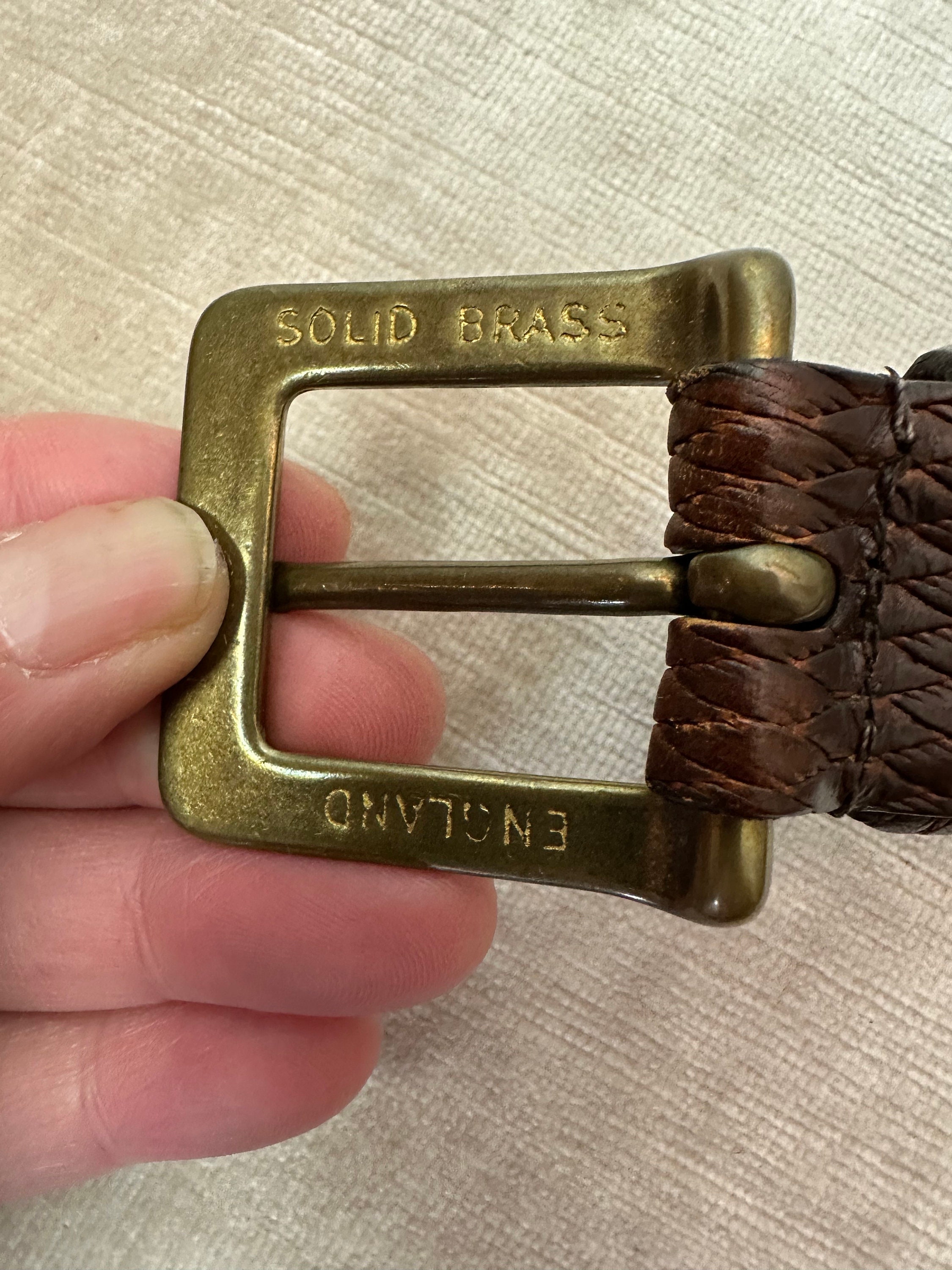 Vintage Italian Leather Belt~ Ashworth Men's Trouser Belt