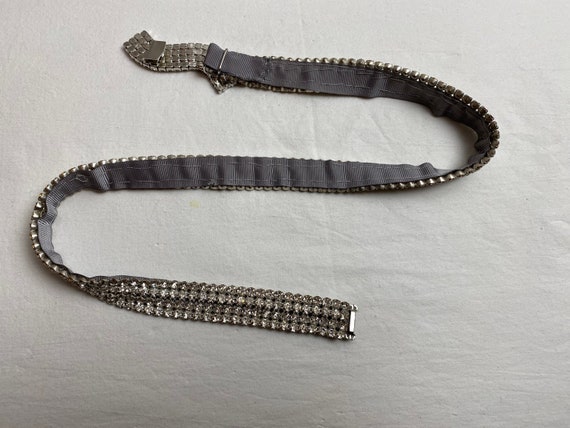 Vintage 1950s Rhinestone Belt – Crystal Waist Belt 40 inch Vintage 40 main image 4