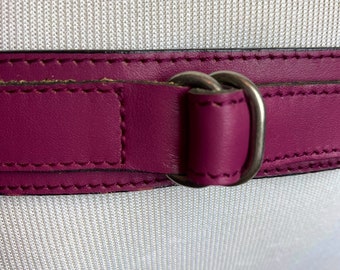 90s sleek leather belt mauve pink smooth Mondi wrap cinch style belt 80s 90s skinny Mondi Italy ~ belt size 28” waist Medium