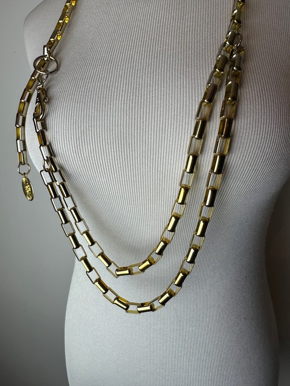 Vintage 60’s 70’s gold chain link belt~ shiny hig… - image 4