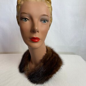 50s mink fur collars Womens 1950s fashion brown Peter pan collar pinup special occasion accessory sweater cardigan jackets image 1