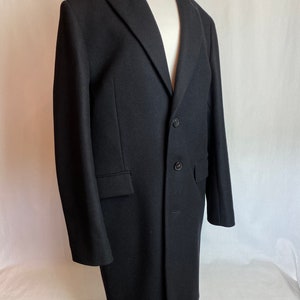 Mens Black overcoat Dress jacket long wool jacket velvet collar Zadig & Voltaire size 46 XLG image 4