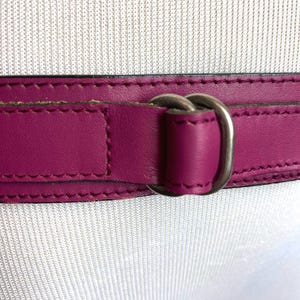 90s sleek leather belt mauve pink smooth Mondi wrap cinch style belt 80s 90s skinny Mondi Italy ~ belt size 28” waist Medium