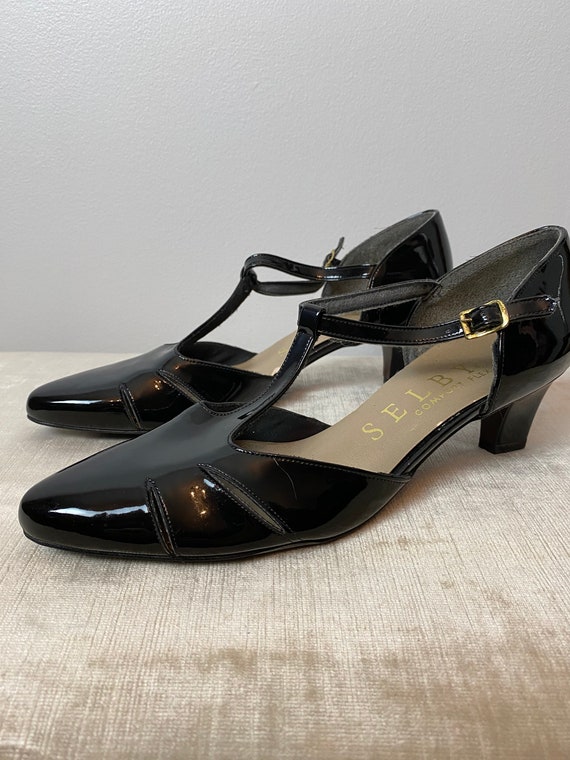40s 50s Black Velvet Low Heels w/ Gold Cording and Studs Accents by Lewis |  eBay