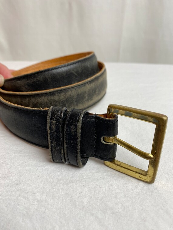 90’s black leather Coach belt~ slim skinny trouse… - image 5