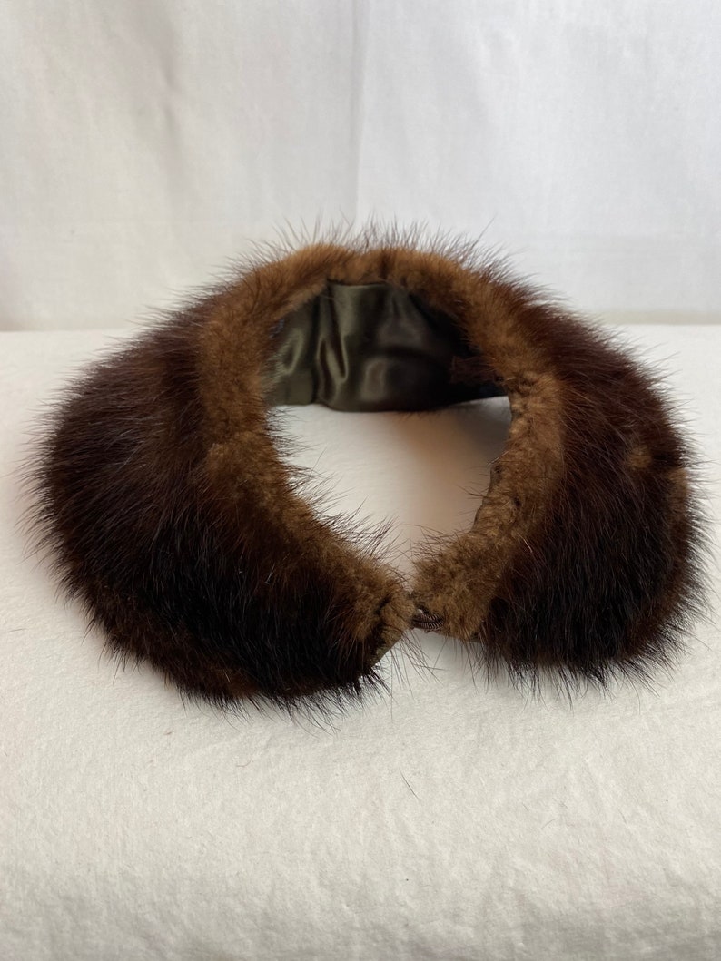 50s mink fur collars Womens 1950s fashion brown Peter pan collar pinup special occasion accessory sweater cardigan jackets image 3