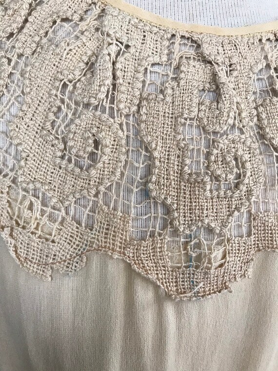 20’s 30’s wedding dress silk crepe ivory cream- l… - image 3