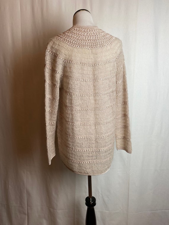 60’s Lacy fuzzy vintage mohair cardigan sweater c… - image 6