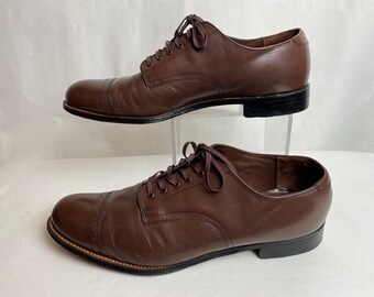 Zapatos Oxford Marrón Medio Con Cordones De New Look