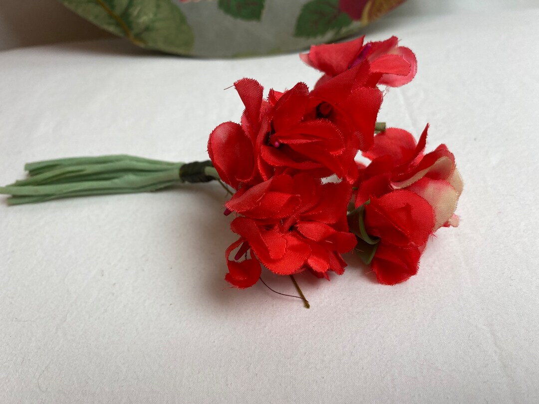 Vintage Millinery Flowers Floral Adornment Sewing Hats Hair Decor Antique Silk Flowers Assorted