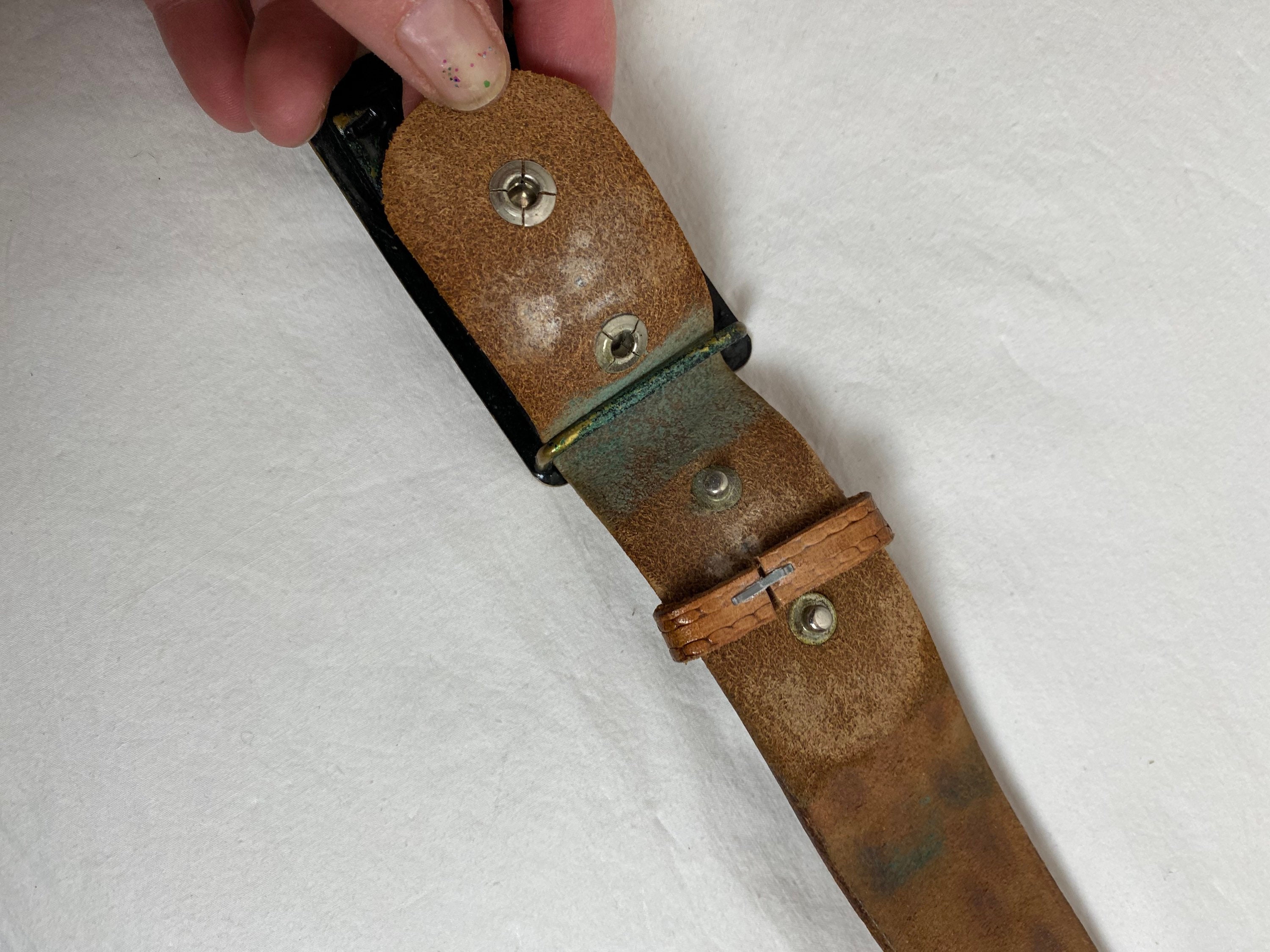 Vintage Western Belt & Buckle ~square Dancing Tooled Leather  display picture 1
