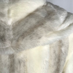 70s beautiful white faux fur princess coat belted waist exaggerated belled sleeves gorgeous lush furry fake glamorous vintage size M image 8