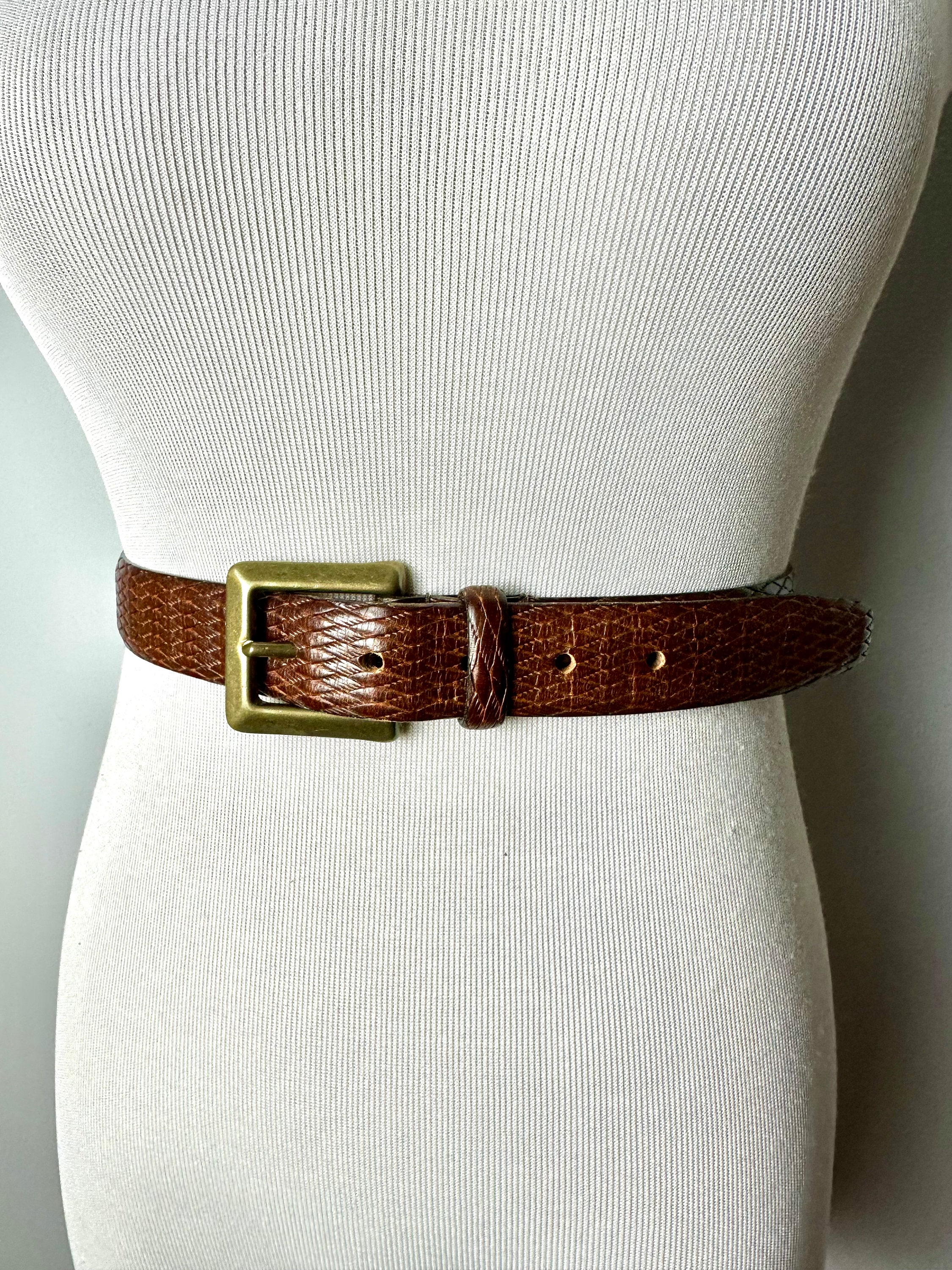 00s archive waist belt gimmick leather 革 Vintage Italian Leather Belt~ Ashworth Men's Trouser Belt