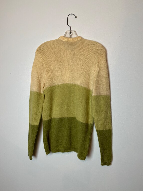 60’s 2 tone mossy green Mohair cardigan Jantzen s… - image 6