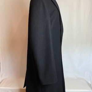 Mens Black overcoat Dress jacket long wool jacket velvet collar Zadig & Voltaire size 46 XLG image 5