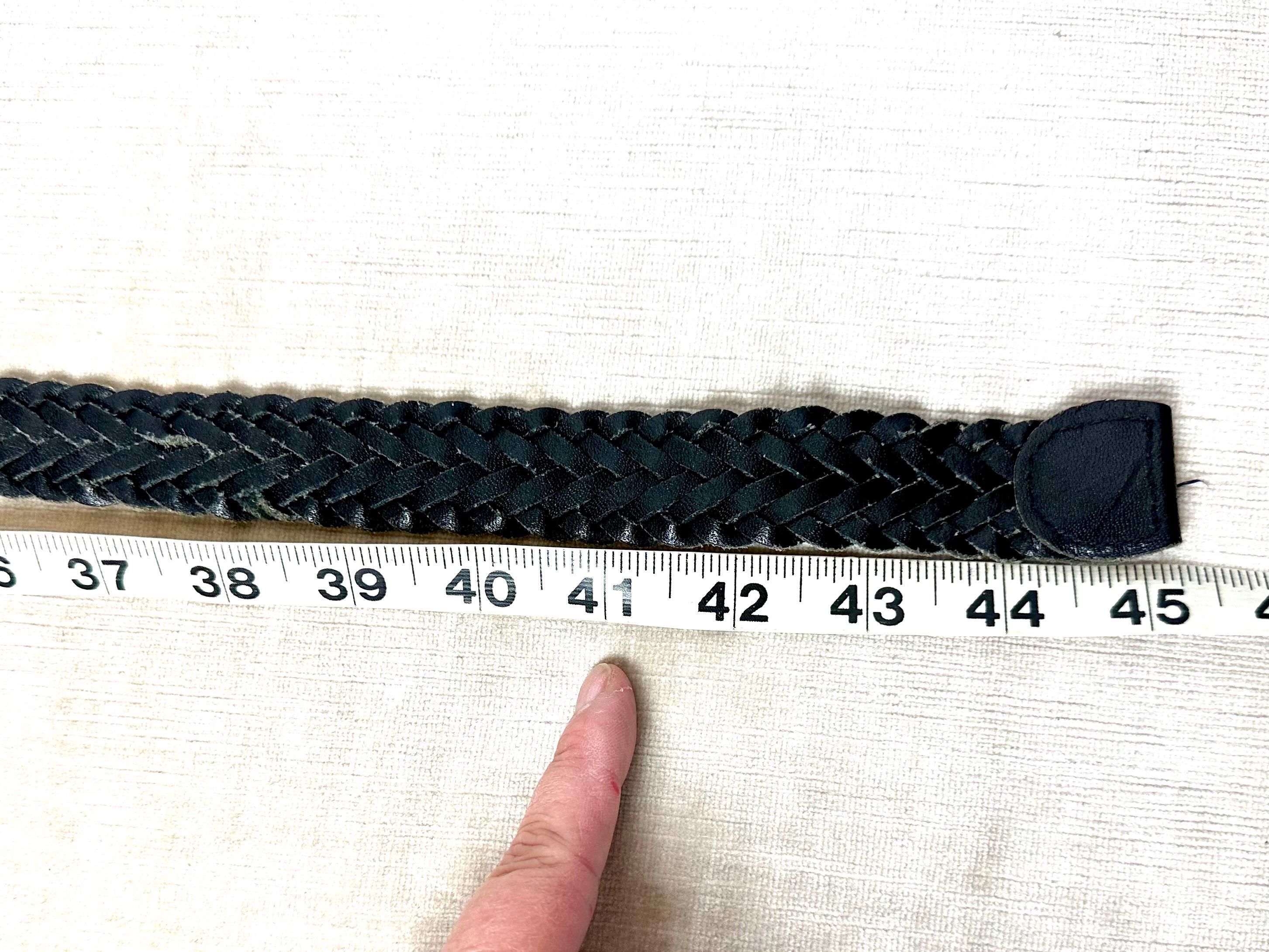Woven Leather Belt SZ Large Womens Black Boho Rustic Vintage Distressed Medieval Leather Cowgirl Black Belts for Women for sale | eBay main image 3