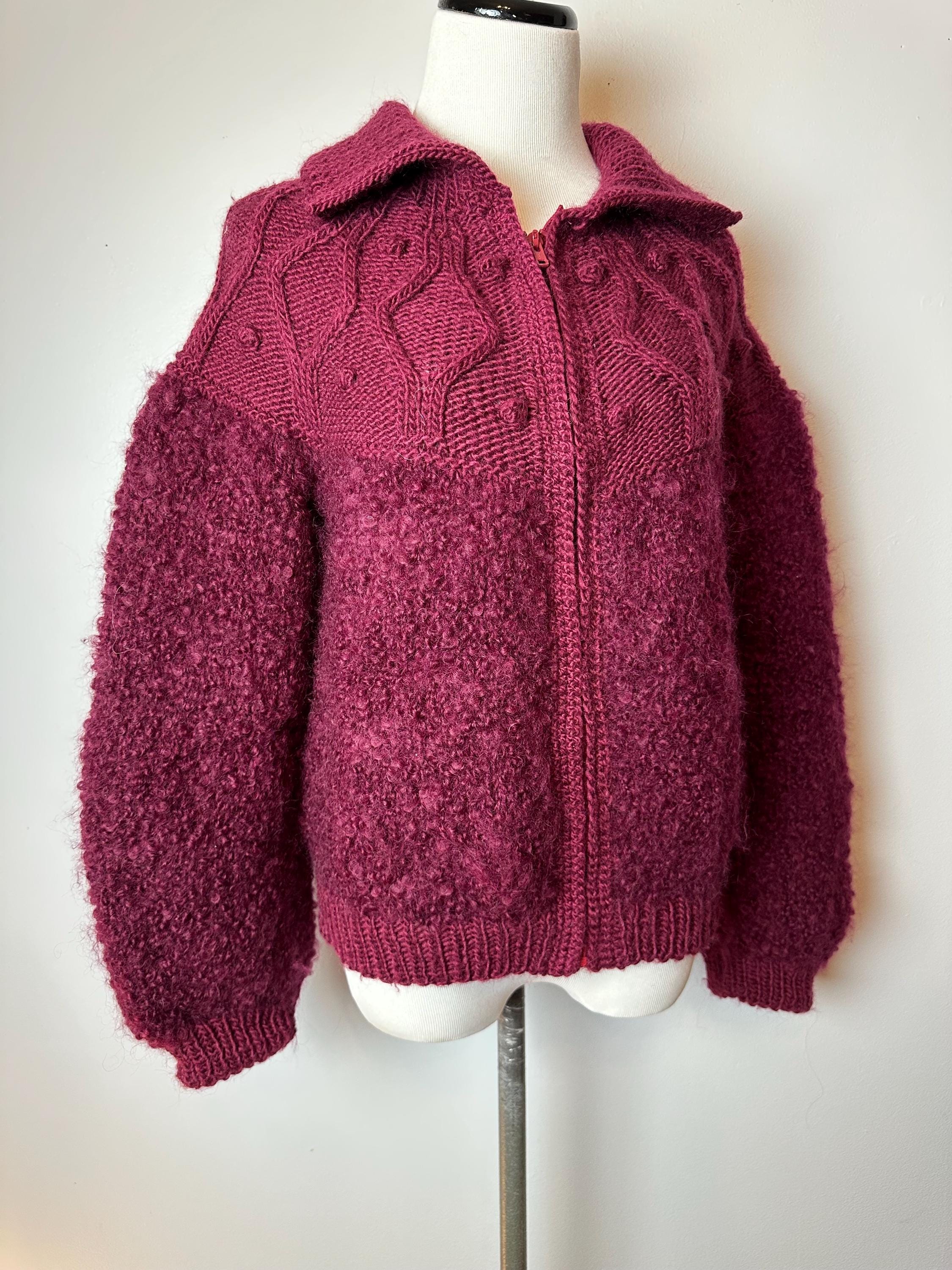 Fair Isle Burgundy Cardigan - Etsy Fair Isle Burgundy Cardigan - Etsy