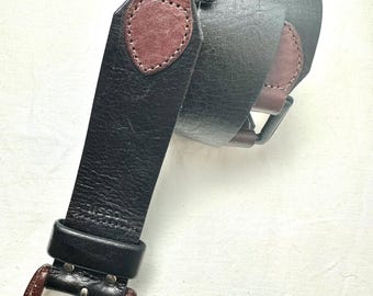 Extra Wide Leather & Cloth Belt 90 display picture 2