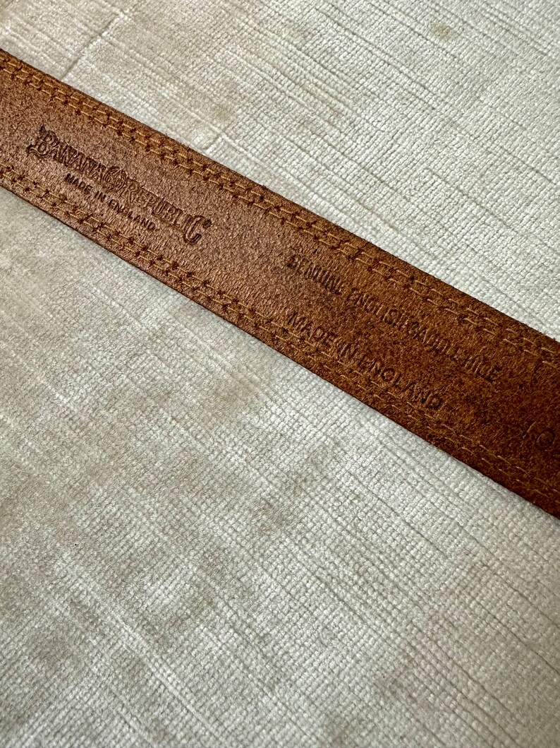 Vintage brown leather belt skinny trouser belt 1990s Banana Republic boho style size SM image 8