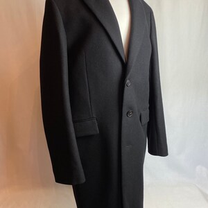 Mens Black overcoat Dress jacket long wool jacket velvet collar Zadig & Voltaire size 46 XLG image 7