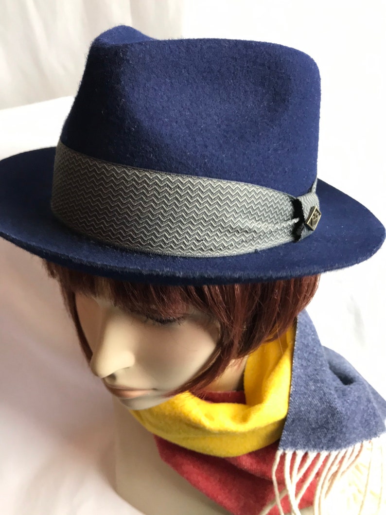 Mens blue fedora hatGoorin bros unisex androgynous style vintage inspired Stylish hat mens or womens hats Size Small image 8