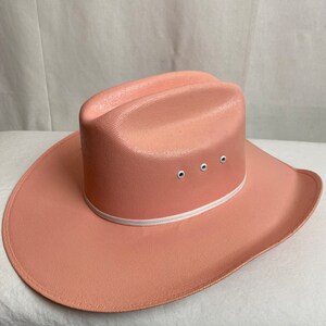 Vintage Pink cowboy hatGirls or Womens smaller size Bright festive girly Cow girl western country rockabilly rodeo princess 1950s style image 8