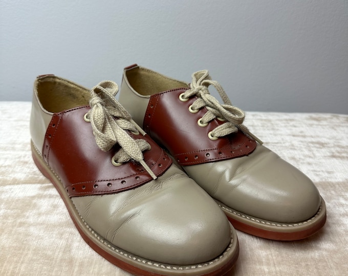Saddle Shoes 1950s 60s Style Leather 2 Tone Brown Muffys Size 7 5 M 8 Il 680x540.5655375019 D1ua