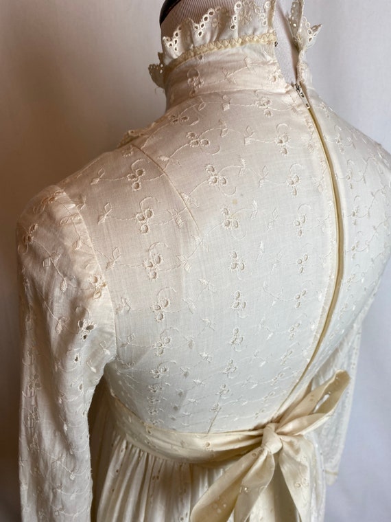 70’s boho wedding gown cotton lace Gunne sax styl… - image 8