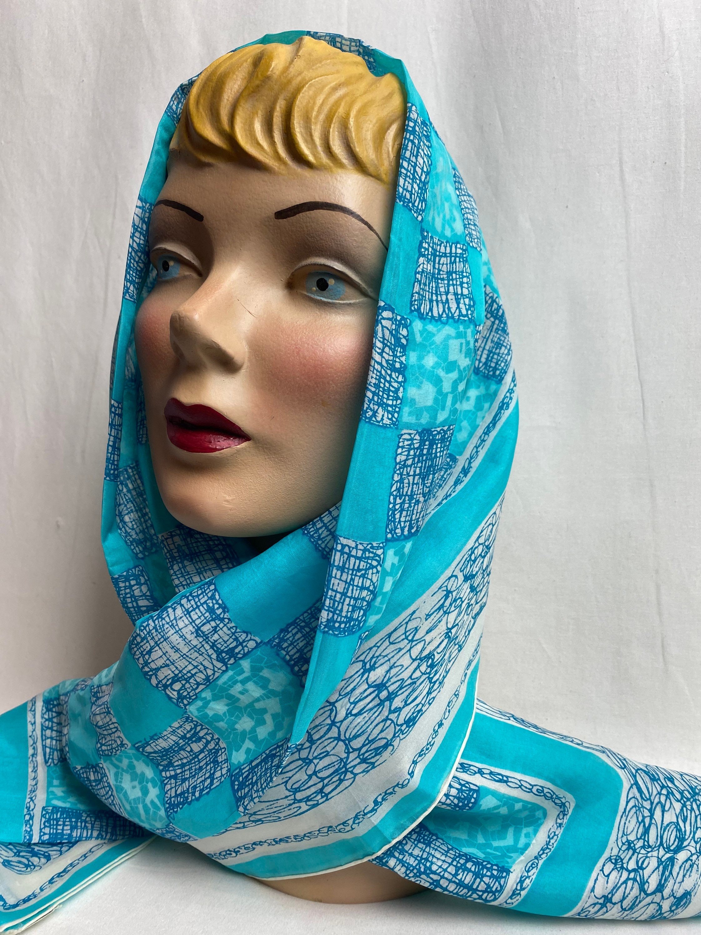 公式通販サイトセール Long Extra Scarf~ Silk 60's Scarf Vintage Pattern~ ~checker Clothing