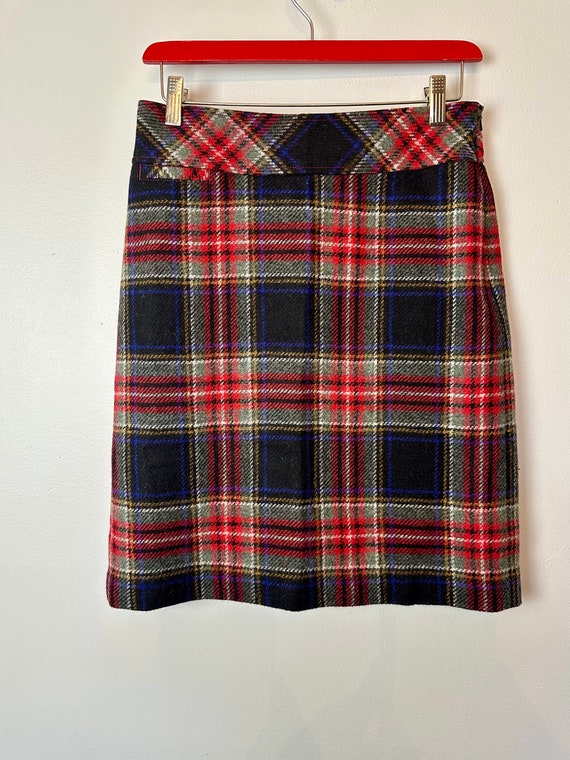 Wool plaid skirt~ LL Bean short classic timeless a