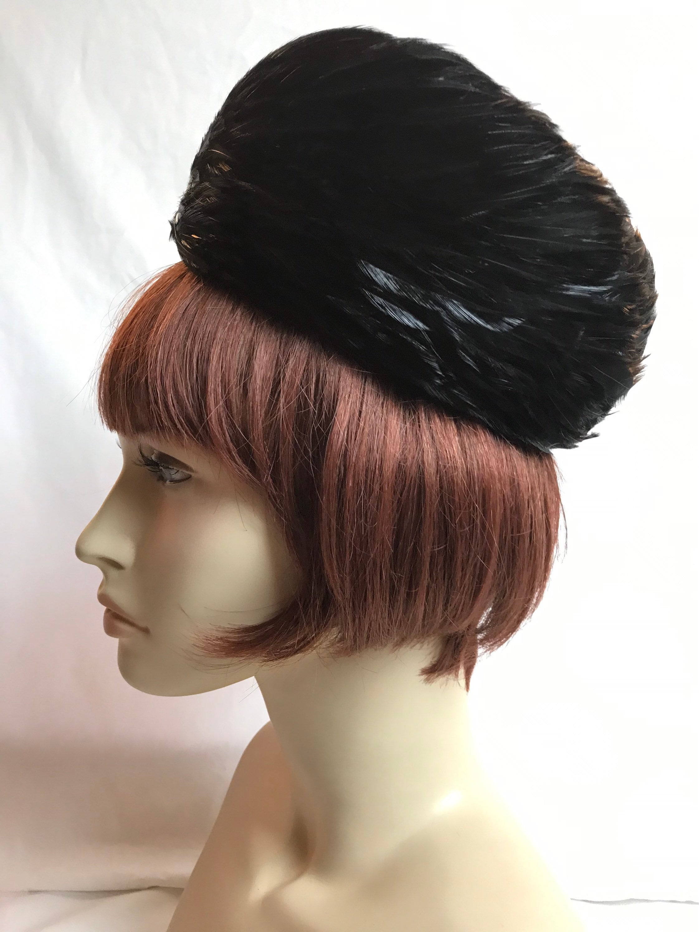 Vintage 60s Feather Pillbox Hat Made in Italy Multicolor Mod Jackie O Mad Men Jackie O Pillbox Hat - Etsy main image 2