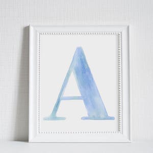 Watercolor Alphabet Letters - Art Prints (Custom Color Option)