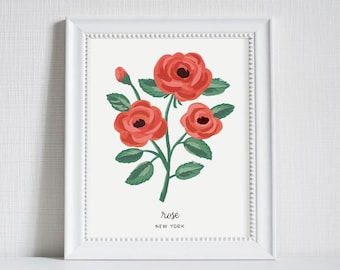 New York Rose - State Flower Art Print